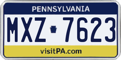 PA license plate MXZ7623
