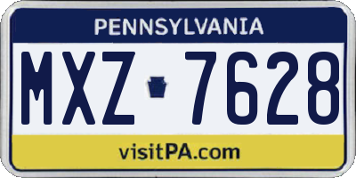 PA license plate MXZ7628
