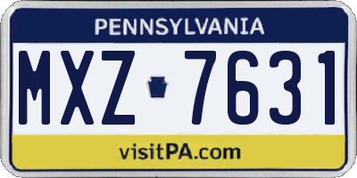 PA license plate MXZ7631