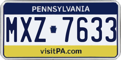 PA license plate MXZ7633