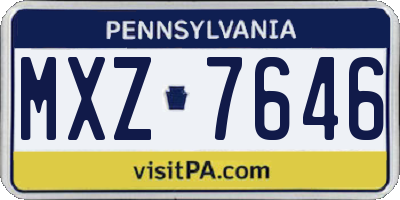 PA license plate MXZ7646