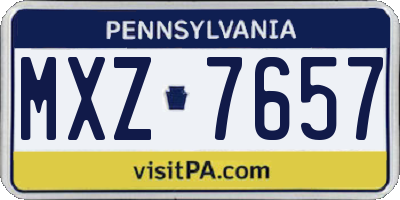 PA license plate MXZ7657