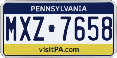 PA license plate MXZ7658