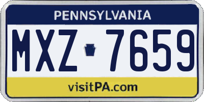 PA license plate MXZ7659