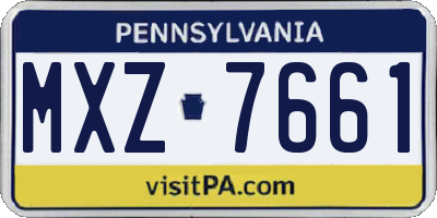 PA license plate MXZ7661