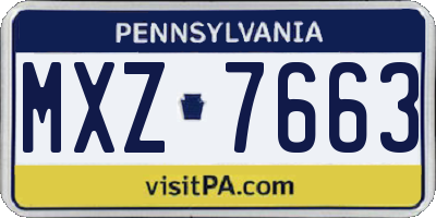 PA license plate MXZ7663