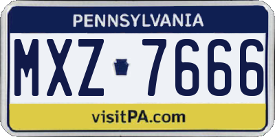 PA license plate MXZ7666