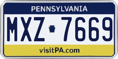 PA license plate MXZ7669
