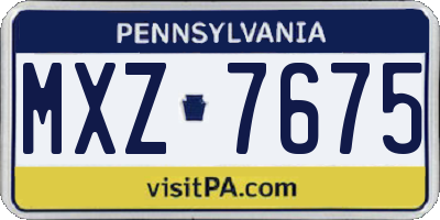 PA license plate MXZ7675