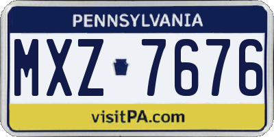 PA license plate MXZ7676