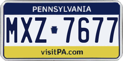 PA license plate MXZ7677