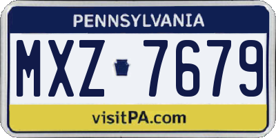 PA license plate MXZ7679