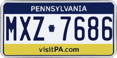 PA license plate MXZ7686