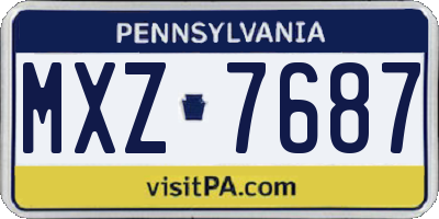 PA license plate MXZ7687