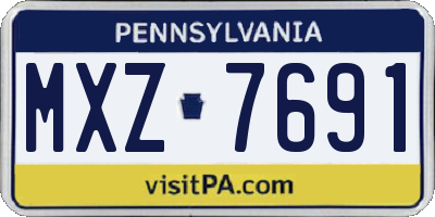 PA license plate MXZ7691