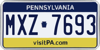 PA license plate MXZ7693