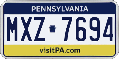PA license plate MXZ7694
