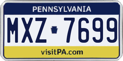 PA license plate MXZ7699