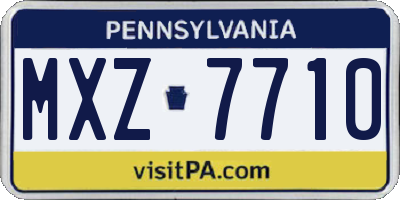 PA license plate MXZ7710