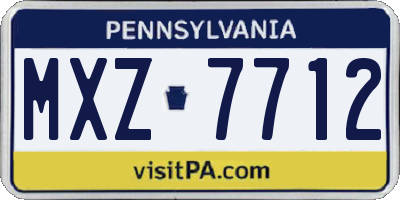 PA license plate MXZ7712