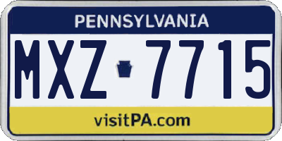 PA license plate MXZ7715