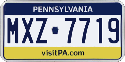 PA license plate MXZ7719