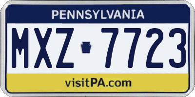 PA license plate MXZ7723