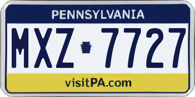 PA license plate MXZ7727
