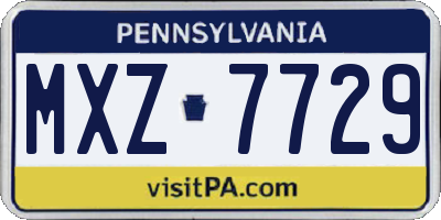 PA license plate MXZ7729