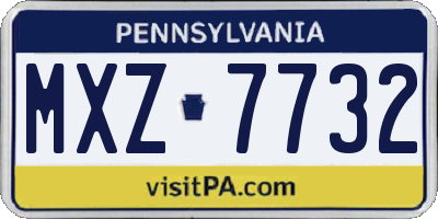 PA license plate MXZ7732