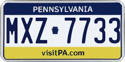 PA license plate MXZ7733