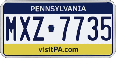 PA license plate MXZ7735