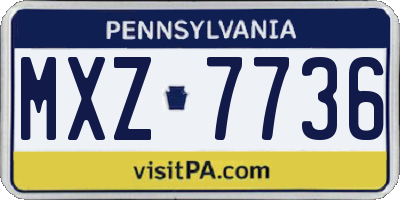 PA license plate MXZ7736