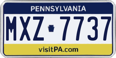 PA license plate MXZ7737