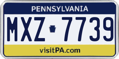PA license plate MXZ7739