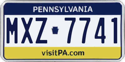 PA license plate MXZ7741