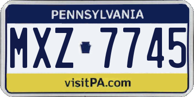PA license plate MXZ7745