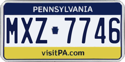 PA license plate MXZ7746