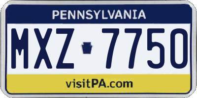 PA license plate MXZ7750