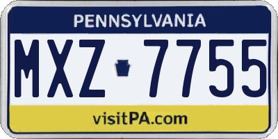 PA license plate MXZ7755