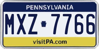 PA license plate MXZ7766