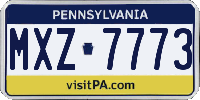 PA license plate MXZ7773