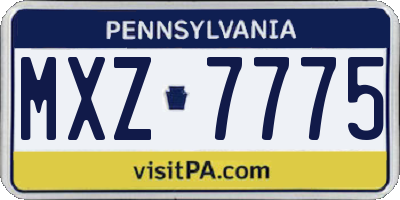 PA license plate MXZ7775