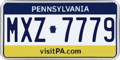 PA license plate MXZ7779