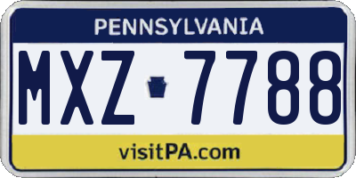 PA license plate MXZ7788