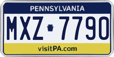 PA license plate MXZ7790