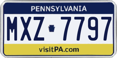 PA license plate MXZ7797