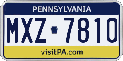 PA license plate MXZ7810