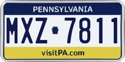 PA license plate MXZ7811