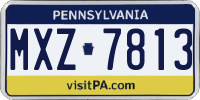 PA license plate MXZ7813